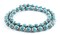 The Bead Chest Capped Turquoise with Silver Gemstone Beads, Full Strand of Round Nepalese Stone Beads, Great for DIY Jewelry Necklace & Bracelet Making